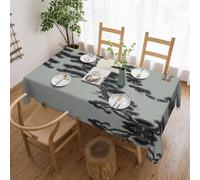 chenfandi Tovaglia rettangolare con albero di pino sotto la luna, 183 x 137 cm, tovaglia in poliestere lavabile per tavoli da pranzo, feste, buffet.