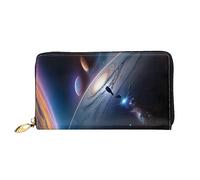 chenfandi Un affascinante portafoglio universo, portafoglio con cerniera, portafoglio di grande capacità, portafoglio lungo, portafoglio organizer multi-card, && unisex, Nero , Taglia unica