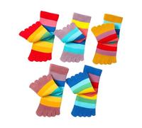 Chenflying 5 Paia Cotone Tabi Split Toe Cinque Dita Calzini Casual Arcobaleno Colore Caviglia Calzini per Bambini Ragazzi Ragazze 2-10 Anni, multicolore, 6-10 Jahre