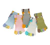 Chenflying Calzini a punta per bambini Cinque Dita Calze Ragazze Ragazzi Calzini in Cotone Divertente Animali Calzini Colorati di Natale 3-12 Anni 5 Paia