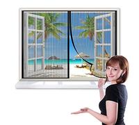 CHENG Porta zanzariera Magnetica 140x150cm Crittografia zanzariera per Finestra, Adsorbimento Magnetico Controllo degli Insetti, per Finestre A Saliscendi - Nero