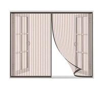 CHENG Tende zanzariere magnetiche 180x240cm, Zanzariera Porta Finestra Rete di Ottima qualità, Totalmente Magnetica Rete, Finestre A Battenti - Marrone
