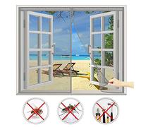 CHENG Zanzariera magneticab 105x110cm, Zanzariera Finestra, Super Silenzioso L'aria può Circolare Liberamente, Aria Fresca in & Keep Bugs out - Grigio