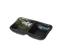 CHENGAIJIAN Ciotola per salsa da immersione Piatti da portata in ceramica a 2 scomparti Piatti for snack Salsa divisa for la cucina del ristorante