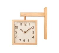 CHENGAIJIAN Orologio da Parete Orologio bifacciale in Legno massello for Uso Domestico, Orologio da Parete Elegante e Semplice, Adatto for soggiorni, Sale Studio, camere da Letto(Khaki)