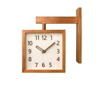 CHENGAIJIAN Orologio da Parete Orologio bifacciale in Legno massello for Uso Domestico, Orologio da Parete Elegante e Semplice, Adatto for soggiorni, Sale Studio, camere da Letto(Brown)