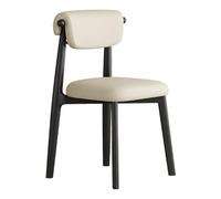 CHENGAIJIAN Sedie da pranzo Sedia da pranzo minimalista in legno massello con schienale in vera pelle Sedie da cucina e da sala da pranzo(White)