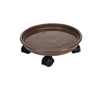 CHENGAIJIAN Sottovasi per Piante Supporto for Piante da Giardino con Ruote di bloccaggio, Pallet for vasi di Fiori Rotondi(Black)