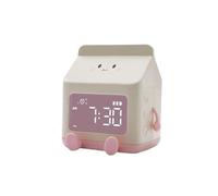CHENGAIJIAN Sveglia Sveglia Carina Orologio a Forma di Latte Sveglia for Bambini Sveglia Ricaricabile for la Decorazione della Camera da Letto Compleanno(Pink)