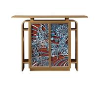 CHENGAIJIAN Tavolo da ingresso, Mobiletto d'ingresso vintage con 2 ante, credenza portaoggetti for cucina e soggiorno Tavolo consolle(Gold)