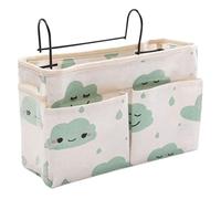 ChengChengJin Borsa portaoggetti da appendere al comodino, con ganci, per dormitorio, camera da letto, ufficio (verde)