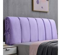 CHENGH Cuscini da Lettura Tinta Unita Copri Testata Letto Rigido in Legno Addensato Anti-collisione all-Inclusive Schienale Letto Copripiumino Copripolvere,Lightpurple-180×50cm