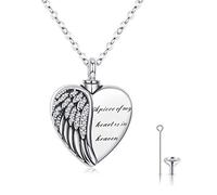 CHENGHONG Collana con ciondolo a forma di urna per ceneri in argento Sterling 925, con ciondolo a forma di cenere, un pezzo del mio cuore è in cielo, gioiello per mamma, papà