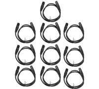 Chenglanhsjg Cavo di segnale da palco da 10 pezzi, lunghezza 1 metro, colore nero, cavo di segnale XLR maschio a femmina