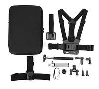 Chenglanhsjg Kit di accessori per action camera, bastone selfie portatile leggero, supporto per maniglia per bici, fascia toracica per la maggior parte delle action cam, per sci,