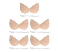 Chenglanhsjg per reggiseno adesivo da donna, spinta senza spalline, dispositivo di fissaggio a scatto in silicone, sollevamento del seno laterale 3D, reggiseno appiccicoso, set 5pc (D)