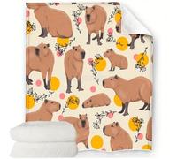 CHENGLI Coperta Capybara, Capybara Animali Coperta, Morbida Coperta di Flanella Carina Capibara Accogliente Coperta, per Ragazze Ragazzi Bambini Amanti Degli Animali