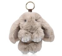 CHENGLI Morbido Fluffy Coniglio Portachiavi, Carino Peluche Coniglietto Portachiavi, Auto Portachiavi Fascino Ciondolo, Anelli Faux Pelliccia Portachiavi, Regalo Carino per Famiglie Amici-Cachi