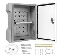 CHENGPI Armadio di Commutazione in Acciaio Inox Recinto Industriale, Cassetta Elettrica Impermeabile Parete per Interni con Serratura a Chiave, Scatole Elettriche da Muro - 400x350x150MM