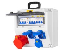 CHENGPI Distributore di Corrente di Costruzione,Distributore di Corrente IP65 con Interruttore di Protezione, Distributore a Parete con Presa IP54 230V/16A Schuko e Presa IP44 CEE 400V/16A