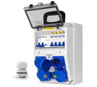 CHENGPI Distributore di Corrente di Costruzione, IP65 Distributore di Corrente Impermeabile con Interruttore di Protezione Della Conduzione, Distributore a Parete con IP54 230V / 16A Presa Schuko