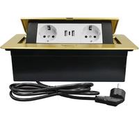 CHENGPI Presa a Scomparsa da Incasso,Multipresa a Scomparsa con 2 Prese Standard Norma Europea,Torretta Multipresa con USB+Type C,Multipresa Salvaspazio per Cucina,Ufficio e Piano Di Lavoro,1.8M Cavo