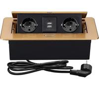 CHENGPI Presa a Scomparsa da Incasso,Multipresa a Scomparsa con 2 Prese Standard Norma Europea,Torretta Multipresa con USB,Multipresa Salvaspazio Per Cucina, Ufficio e Piano Di Lavoro,1.8M Cavo