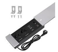 CHENGPI Presa a Scomparsa da Incasso,Presa da Incasso con 2 Prese,1 USB,1 Type C PD18W,Interfaccia di Rete HDMI TD,Presa da Incasso da Tavolo in Alluminio per Ufficio Cucina, 1.8M Cavo