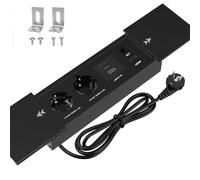 CHENGPI Presa a Scomparsa da Incasso,Presa da Incasso con 2 Prese,1 USB,1 Type C PD18W,Interfaccia di Rete HDMI TD,Presa da Incasso da Tavolo in Alluminio per Ufficio Cucina, 1.8M Cavo