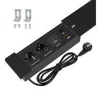 CHENGPI Presa a Scomparsa da Incasso,Presa da Incasso con 2 Prese,1 USB,1 Type C PD18W,Interfaccia di Rete HDMI TD,Presa da Incasso da Tavolo in Alluminio per Ufficio Cucina, 1.8M Cavo