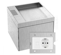 CHENGPI Presa Elettrica Esterno, Presa di Corrente a Pavimento per Interni con spina AC 250V/16A/HDMI, Presa Elettrica Impermeabile in Acciaio Inox per Casa, Uffici/Tappeti per Pavimenti in Marmo