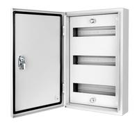 CHENGPI Quadro Elettrico da Parete, 3 File, 36 Moduli, IP40 - Scatola di Distribuzione Scatola Portafusibili, Armadio di Distribuzione Alloggiamento con Porta per Installazione In Ambienti Asciutti
