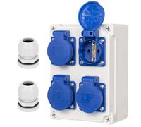 CHENGPI Quadro Elettrico di Distribuzione con Prese Schuko IP54 4x230V, IP67 Scatola di Distribuzione, Scatole di Distribuzione per Officine