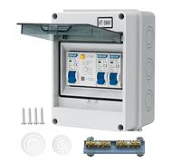 CHENGPI Scatola dei fusibili da parete, IP65, piccolo distributore, scatola di distribuzione per casa/ufficio/centro commerciale, interruttore 40A, interruttore dell'aria 10A+16A/5 moduli