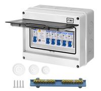 CHENGPI Scatola dei fusibili da parete, IP65, piccolo distributore, scatola di distribuzione per casa/ufficio/centro commerciale, interruttore 63A, interruttore dell'aria + 2 moduli 10A+16A+20A+32A