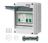 CHENGPI Scatola dei fusibili impermeabile, a parete, IP65, impermeabile, con interruttore di dispersione AC 40A, interruttore di separazione 10 A+16 A, per casa/ufficio