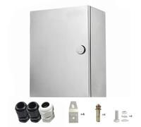 CHENGPI Scatola Derivazione Esterna in Acciaio Inossidabile,Coperchio Scatola Elettrica da Esterno,Scatole di Progetto Impermeabile per Elettronica con Piastra di Montaggio Isolante|50 * 40 * 18CM