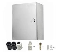 CHENGPI Scatola Derivazione Esterna in Acciaio Inossidabile,Coperchio Scatola Elettrica da Esterno,Scatole di Progetto Impermeabile per Elettronica con Piastra di Montaggio Isolante|50 * 40 * 18CM