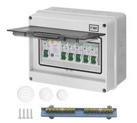 CHENGPI Scatola di distribuzione impermeabile da parete con aste in rame, piccolo distributore a parete con interruttore di dispersione AC 63A, interruttore di separazione 2 x 10 A+16 A+20 A+32 A