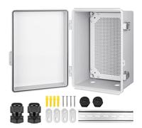 CHENGPI Scatola Elettrica da Esterno,Armadio Elettrico Da Esterno,IP66 Scatola Derivazione Esterna Da Parete, Alloggiamento in Plastica ABS, Cassetta per Contatore Elettrico 300×400×170MM