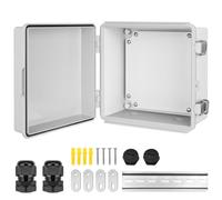 CHENGPI Scatola Elettrica da Esterno,Armadio Elettrico Da Esterno,IP66 Scatola Derivazione Esterna Da Parete, Alloggiamento in Plastica ABS, Cassetta per Contatore Elettrico 210×210×130MM