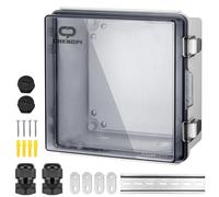 CHENGPI Scatola Elettrica da Esterno,Armadio Elettrico Da Esterno,IP66 Scatola Derivazione Stagna Da Parete, Alloggiamento in Plastica ABS, Quadro Elettrico Esterno 210×210×130MM