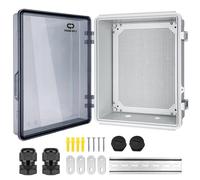 CHENGPI Scatola Elettrica da Esterno,Armadio Elettrico Da Esterno,IP66 Scatola Derivazione Stagna Da Parete, Alloggiamento in Plastica ABS, Quadro Elettrico Esterno 300×400×170MM