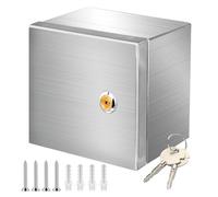 CHENGPI Scatola Elettrica da Esterno in Acciaio Inox 304 con 1 * Interruttore di Dispersione 2P 32A e Presa Europea 250V/16A, Cassetta Elettrica Esterna da Parete per Uso Esterno/Interno con Serratura