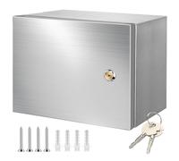 CHENGPI Scatola Elettrica da Esterno in Acciaio Inox 304 con 1 * Interruttore Differenziale 2P 32A Presa Europea 250V/16A e Protezione da Sovratensione, Cassetta Elettrica Esterna con Serratura