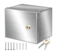 CHENGPI Scatola Elettrica da Esterno in Acciaio Inox 304 con 1 * Interruttore Differenziale 2P da 32A e 2 * prese Euro da 250V/16A, Cassetta Elettrica Esterna da Parete Esterno/Interno con Serratura