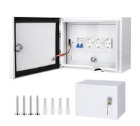 CHENGPI Scatola Elettrica da Parete con Interruttore Differenziale 2P 32A e 2 * Prese 250V/16A, Scatola di Distribuzione con Protezione da Sovratensioni 2P 400V 20~40kA per Cablaggio - 8 Moduli