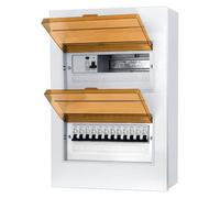 CHENGPI Scatola Elettrica, Quadro Elettrico 24 Moduli, 2 Fila, Scatole Elettriche Da Esterno Stagne con Interruttore Differenziale 4P Tipo A 40A 30mA FI RCCB e 12 Fusibili AC B16