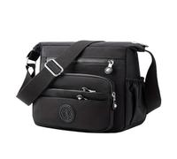 chengshao Borsa a tracolla chic in nylon leggero for donna, regolabile, design multitasche for viaggi, shopping, appuntamenti e scuola(Black)