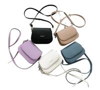 chengshao Borsa a tracolla da sella donna a in pelle PU semplice tinta unita con patta(Black)